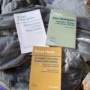 Set of 3 Philosophy Books: Descartes, Plato, Hume